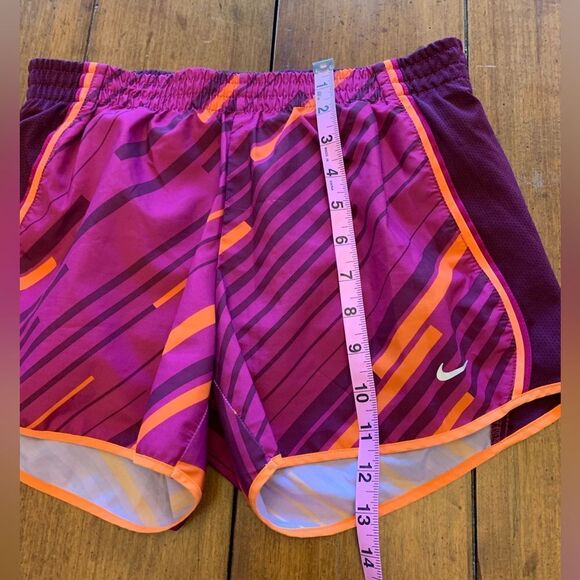 Nike DriFit Running Shorts Burgundy Neon Orange Abstract Print S - Picture 6 of 9